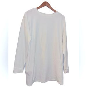 Piko 1988 Oversized White Velvet Tunic Top Size Small